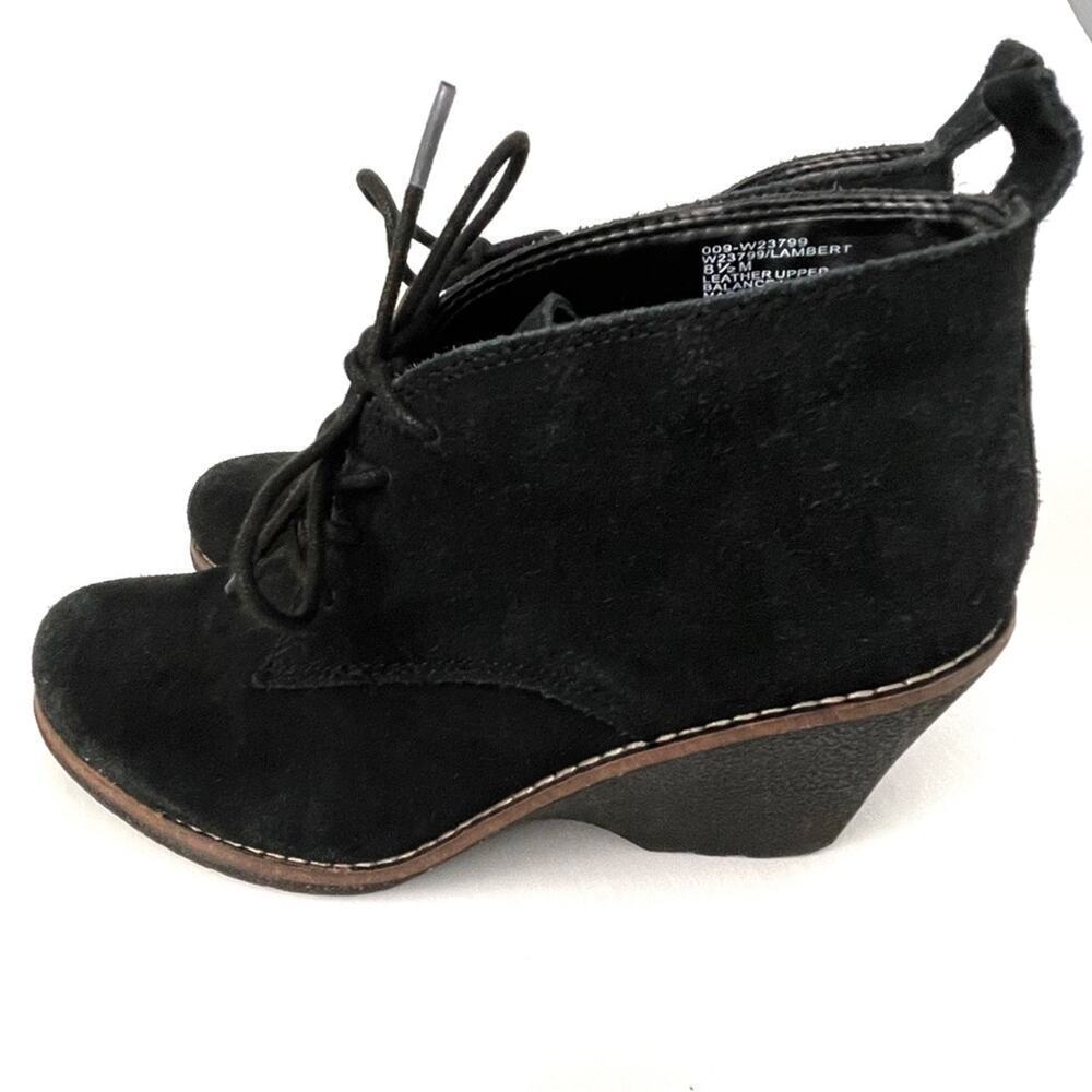 White Mountain Lambert suede leather lace up wedge booties size 8.5